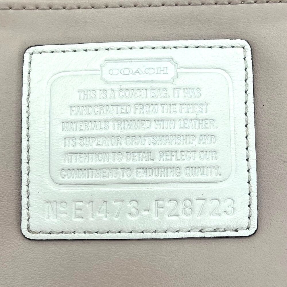 Coach Charlie Embossed Python Leather Tote Shoulder Bag Purse Beige White F28723 - Picture 2 of 16